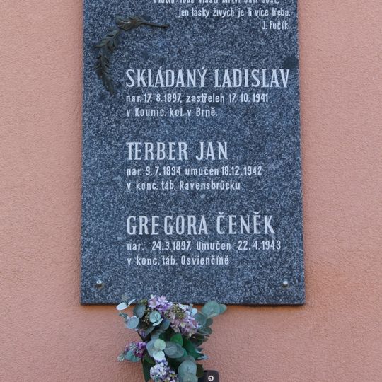 Pamětní deska obětem druhé světové války