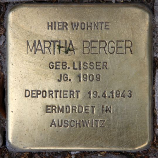 Stolperstein dedicated to Martha Berger
