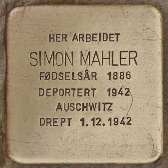 Stolperstein à la mémoire de Simon Mahler