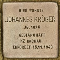 Stolperstein en memoria de Johannes Kröger