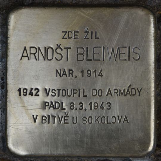 Stolperstein en memoria de Arnošt Bleiweis