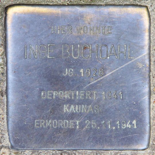 Stolperstein dedicated to Inge Buchdahl
