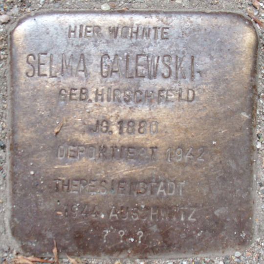 Stolperstein em memória de Selma Galewski