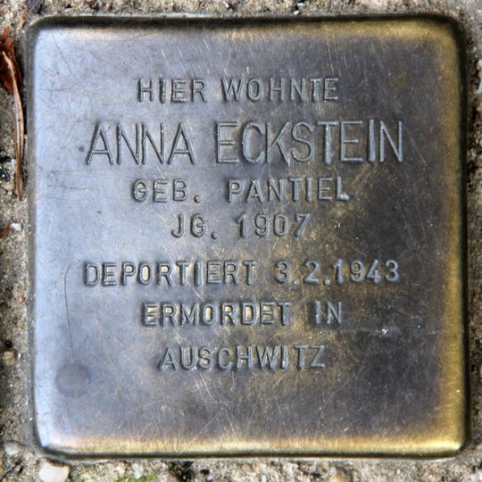 Stolperstein dedicated to Anna Eckstein