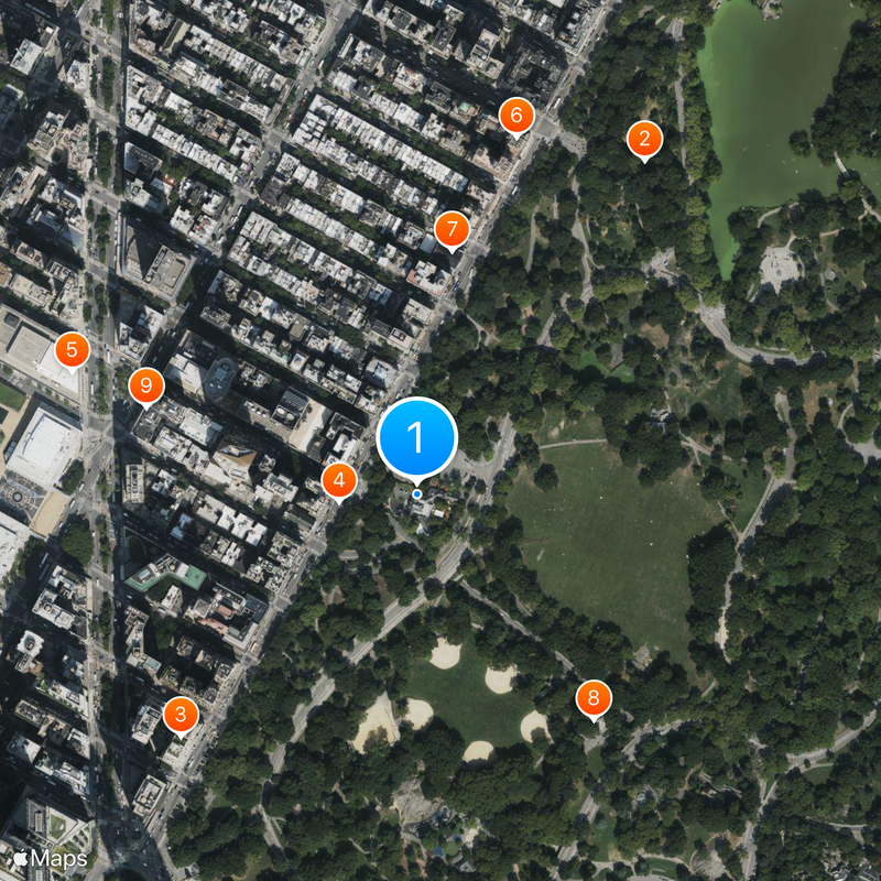 Tavern on the Green Map