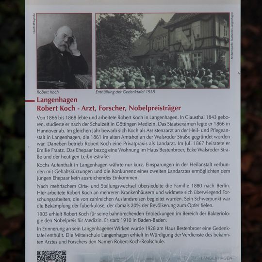 GLIEM Tafel 68 Robert Koch, Arzt, Forscher und Nobelpreisträger