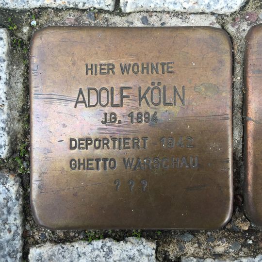 Stolperstein em memória de Adolf Köln
