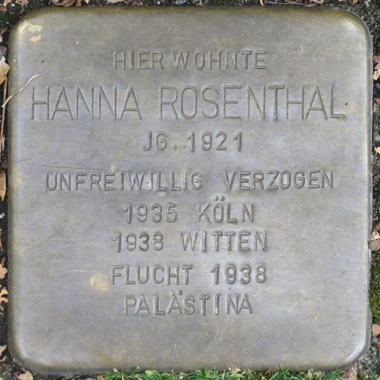 Stolperstein en memoria de Hanna Rosenthal