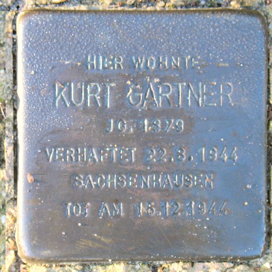 Stolperstein en memoria de Kurt Gärtner