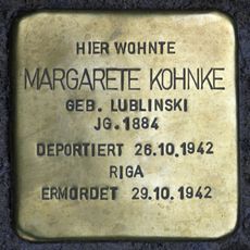 Stolperstein à la mémoire de Margarete Kohnke