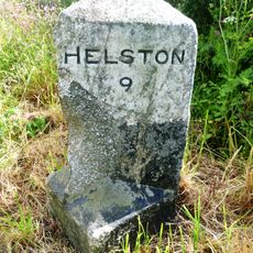Milestone, Little Trethvas Farm, on straight, N of filling station