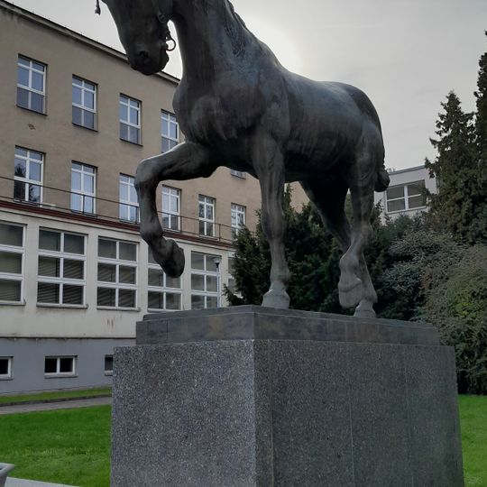 Socha koně v areálu Veterinární university v Brně