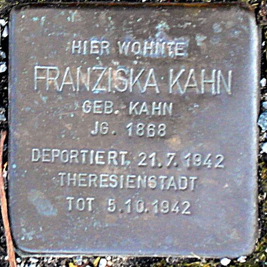 Stolperstein em memória de Franziska Kahn