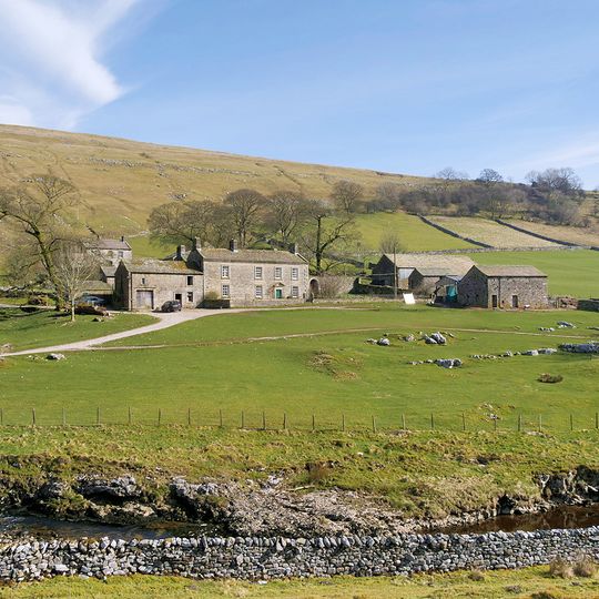Yockenthwaite Hall With Attached Outbuilding And Garden Wall And Gate To Front