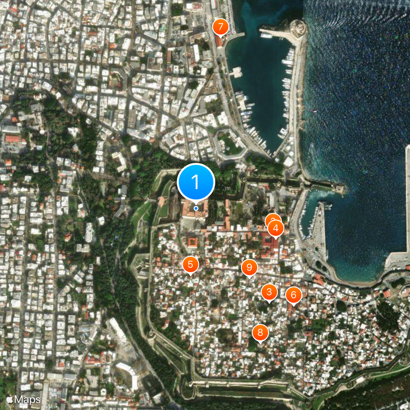 Palace of the Grand Master of the Knights of Rhodes Map