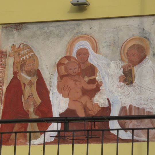 Catholic church building, mural, Work of art