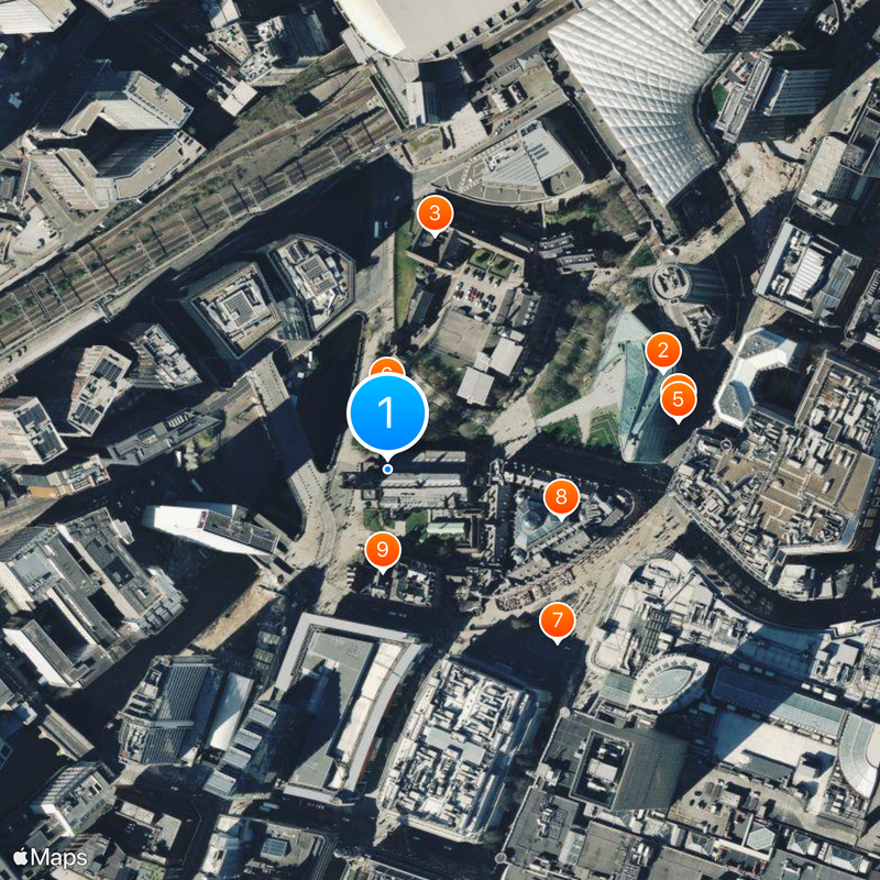 Catedral de Mánchester Mapa