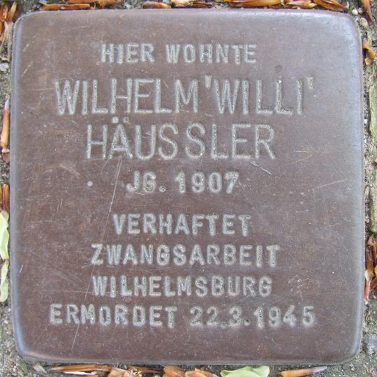Stolperstein en memoria de Wilhelm ‚Willi‘ Häussler