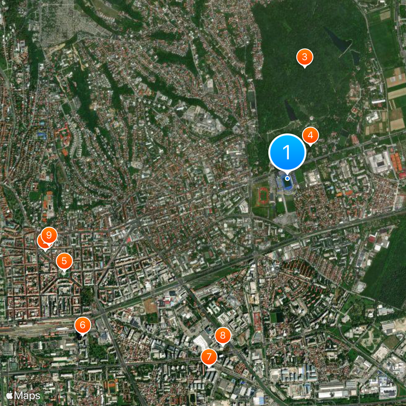 Stadion Maksimir Map