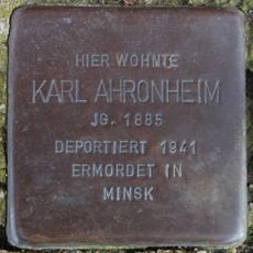 Stolperstein dedicated to Karl Ahronheim