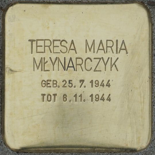 Stolperstein dedicated to Teresa Maria Młynarczyk