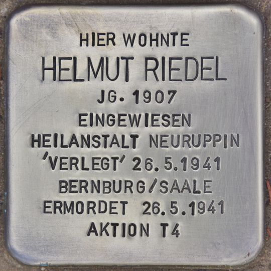 Stolperstein for Helmut Riedel