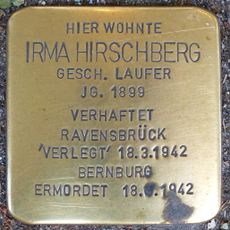 Stolperstein dedicated to Irma Hirschberg