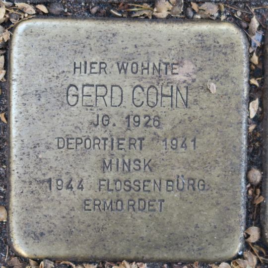 Stolperstein dedicated to Gerd Cohn