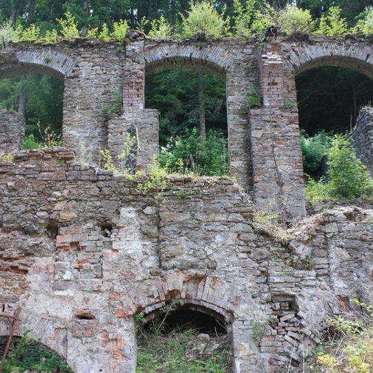 Reste des Eugen-Hochofens, des Kohlbarrens und des Erzbunkers