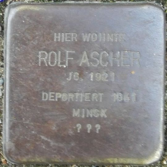 Stolperstein dedicated to Rolf Ascher