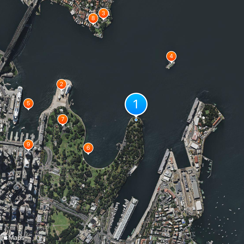 Mrs Macquarie's Chair Map