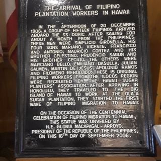 The Arrival of Filipino Plantation Workers in Hawaii historical marker