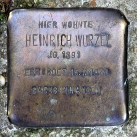 Stolperstein en memoria de Heinrich Wurzel