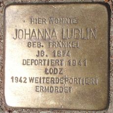 Stolperstein dedicated to Johanna Lublin