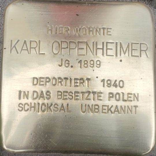 Stolperstein en memoria de Karl Oppenheimer