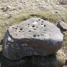 Cup and ring marked rocks on Wandylaw Moor, 1km west of Wandylaw