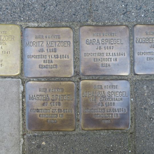 Stolperstein dedicated to Johanna Spiegel