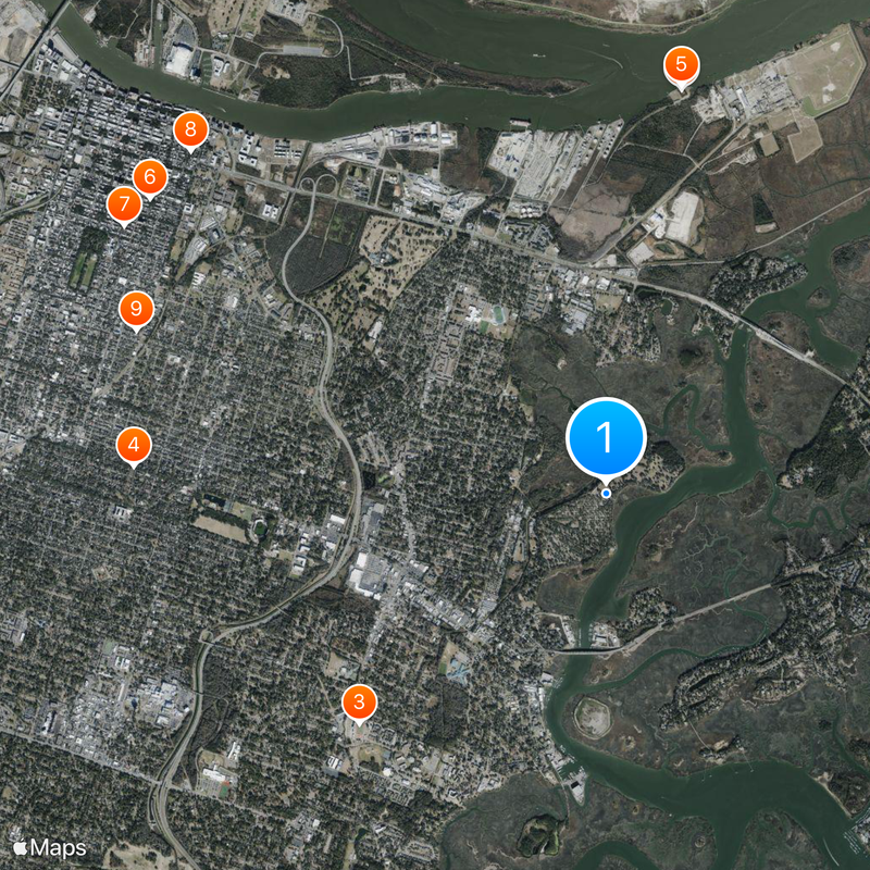 Bonaventure Cemetery Kaart