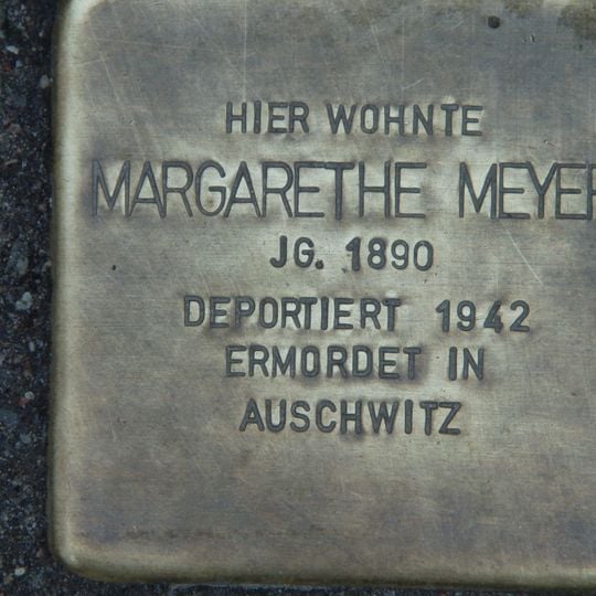 Stolperstein dedicated to Margarethe Meyer