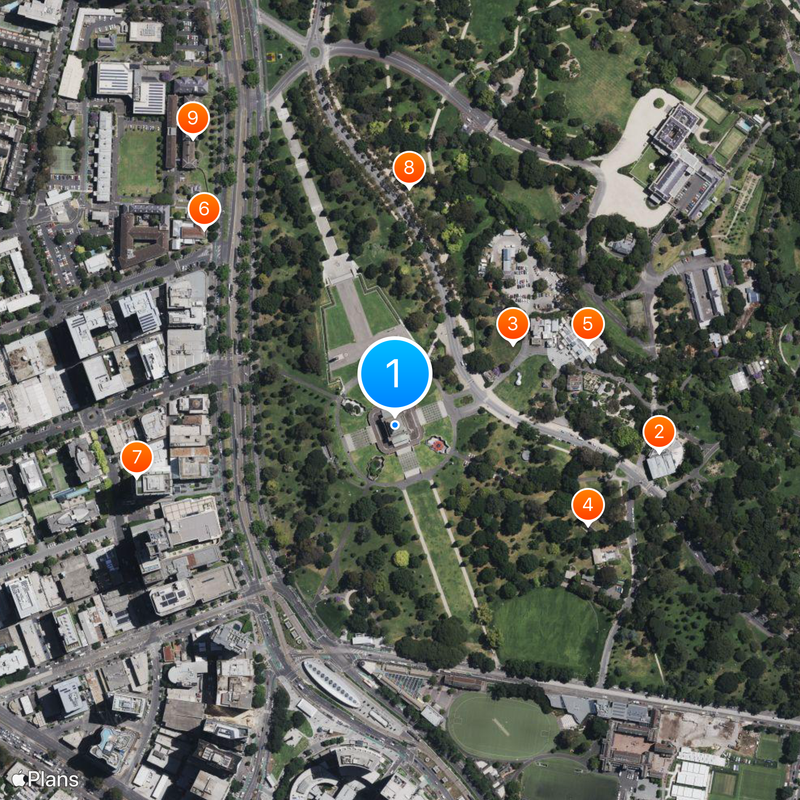 Shrine of Remembrance Map