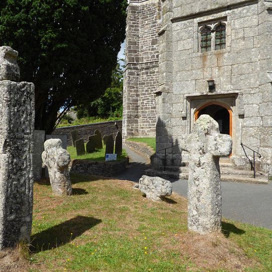 Churchyard cross and three wayside crosses in St Neot churchyard