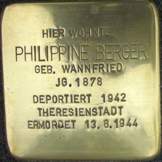 Stolperstein dedicated to Philippine Berger geb. Wannfried