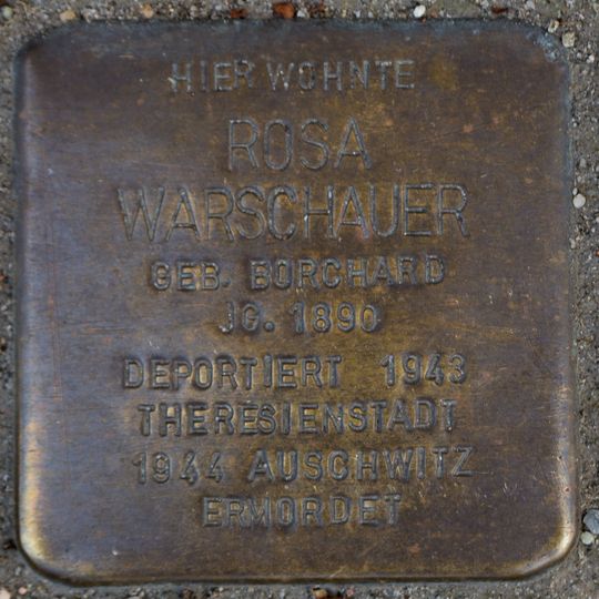 Stolperstein en memoria de Rosa Warschauer