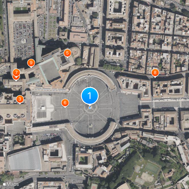 Plac Świętego Piotra Mapa