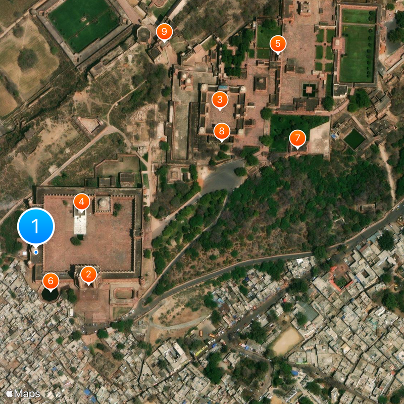 Jama Masjid, Fatehpur Sikri Kaart