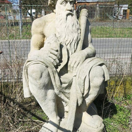 Socha pastýře u domu Liberecká 152 v Markvarticích