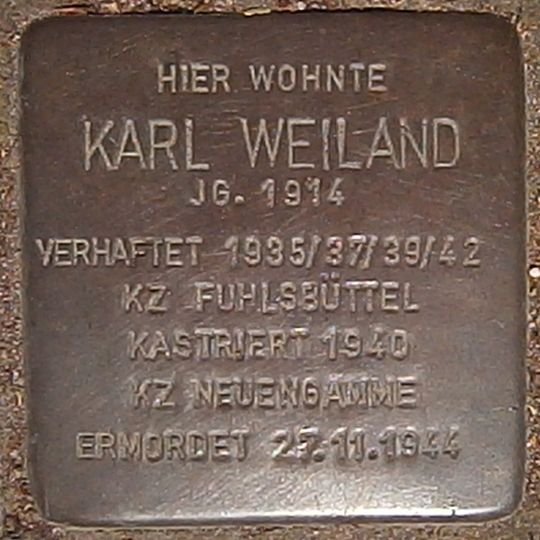 Stolperstein en memoria de Karl Weiland