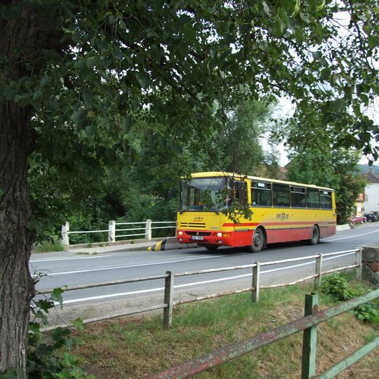 Bridge of Pražská street over the Loděnice in Loděnice