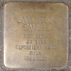 Stolperstein dedicated to Sara Selma Samuel