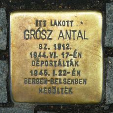 Stolperstein dedicated to Antal Grósz